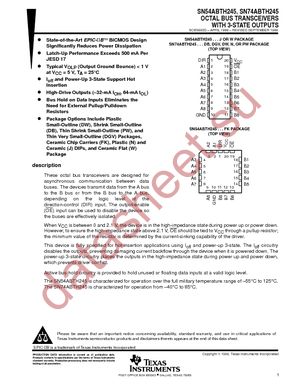 SN74ABTH245N datasheet  